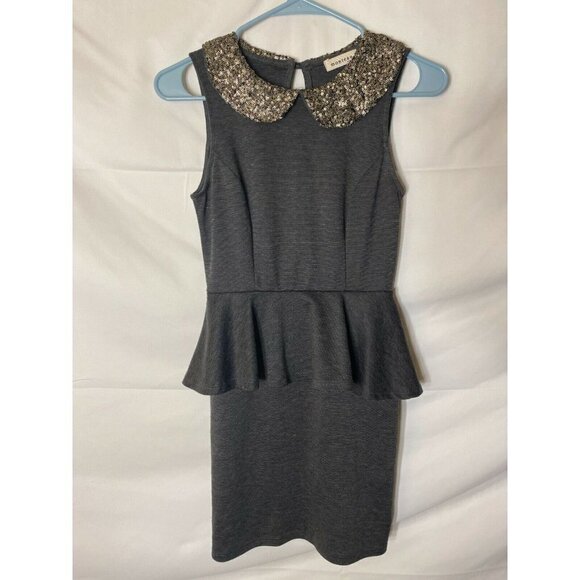MONTEAU WOMENS SIZE SMALL 4/6 PEPLUM DRESS GRAY SLEEVELESS Classic Classicore - Picture 1 of 2